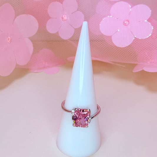 silver envy bubblegum pink ring