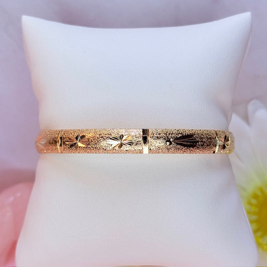 etched gold bangle