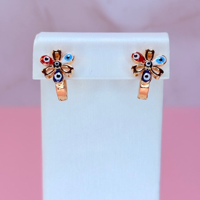 evil eye blossom earrings