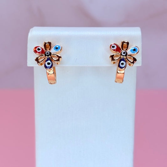 evil eye blossom earrings