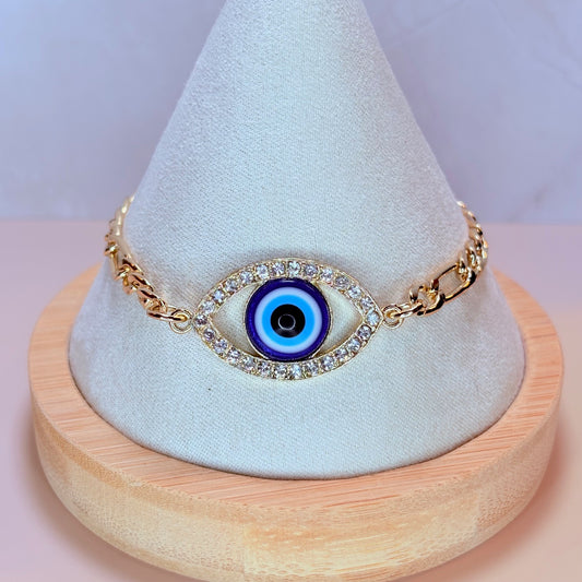 evil eye encrusted bracelet