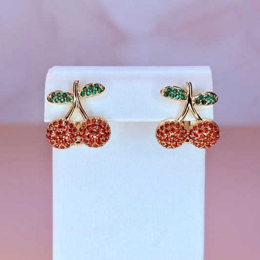 frosted cherry earrings