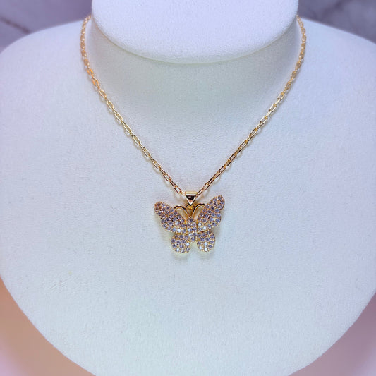 glitz butterfly necklace