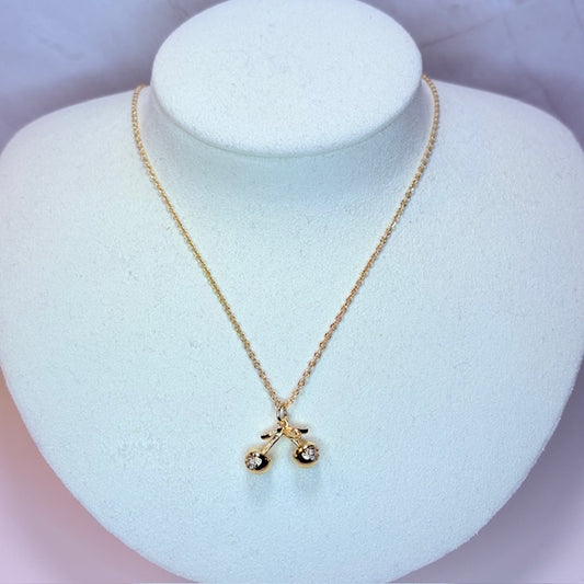 gold cherries necklace