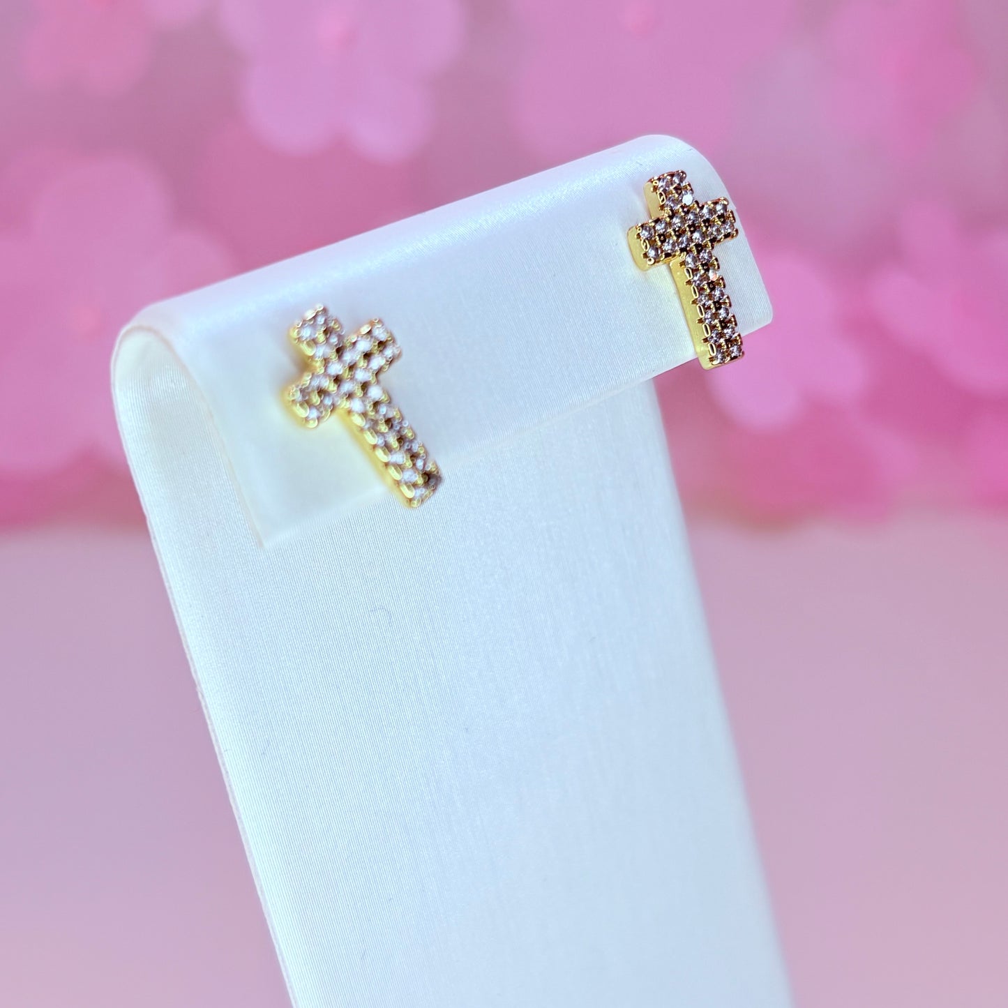 gold cross earrings