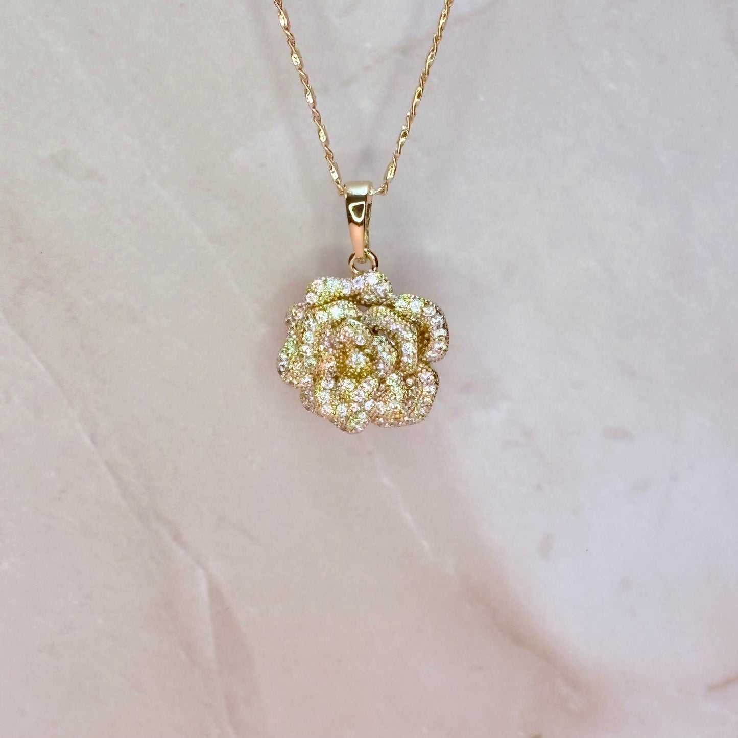 golden bloom rose necklace