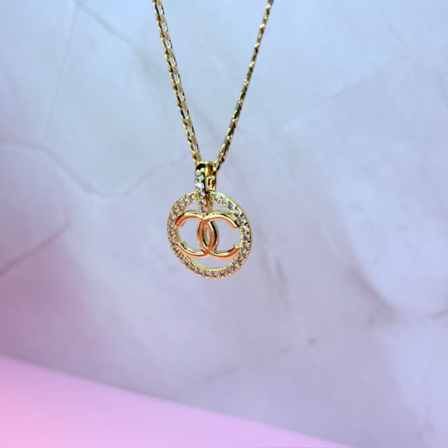 golden cc necklace