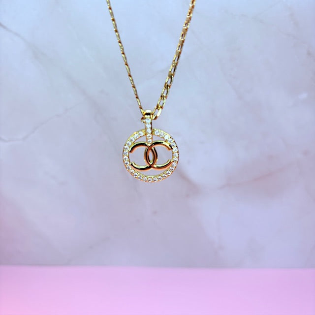 golden cc necklace