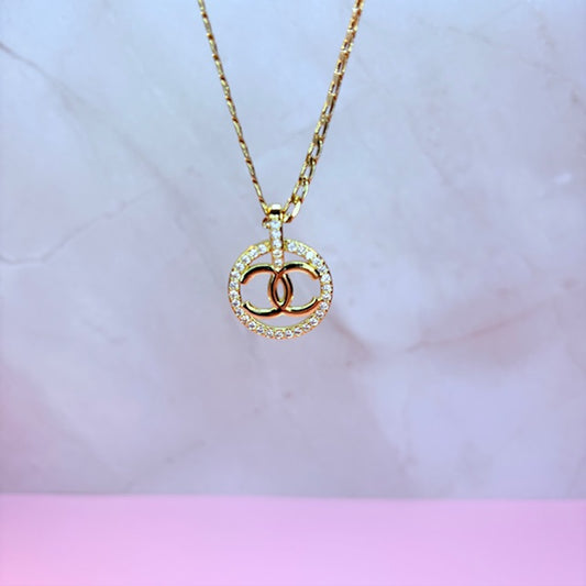 golden cc necklace
