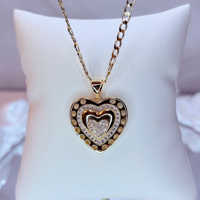 golden era heart necklace