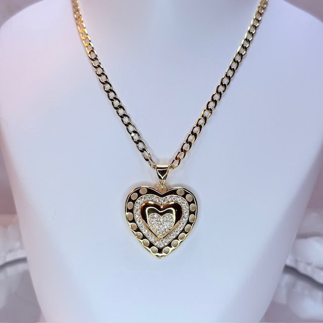 golden era heart necklace