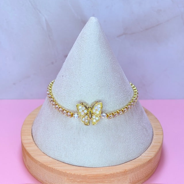 golden flutter tennis bracelet