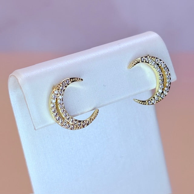 golden moon earrings