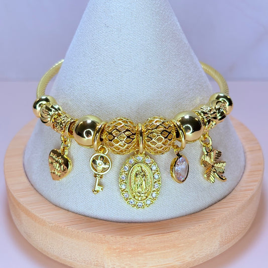 golden protection charm bangle