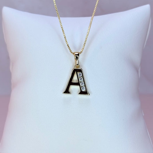 gold initial necklace