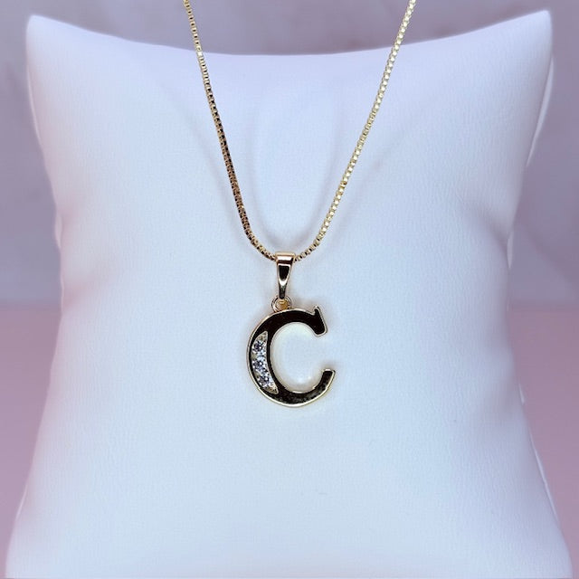 gold initial necklace