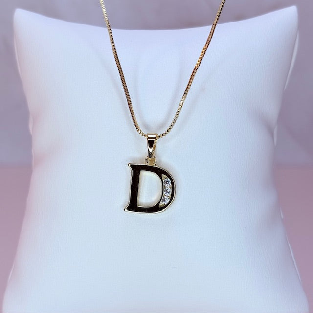 gold initial necklace