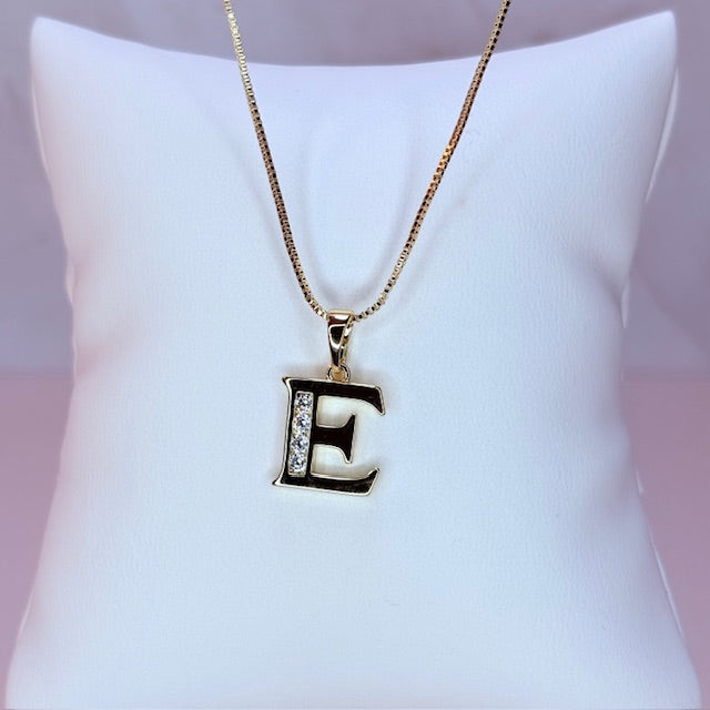 gold initial necklace
