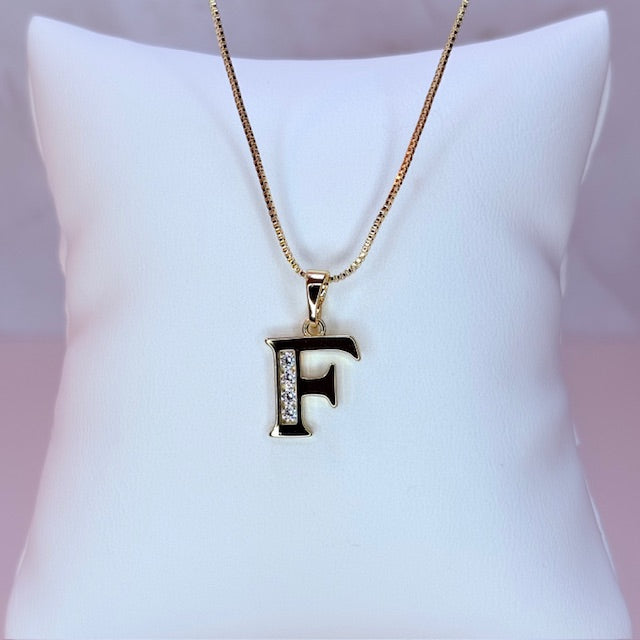 gold initial necklace