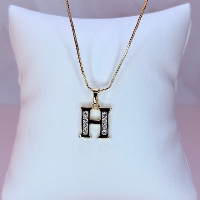 gold initial necklace