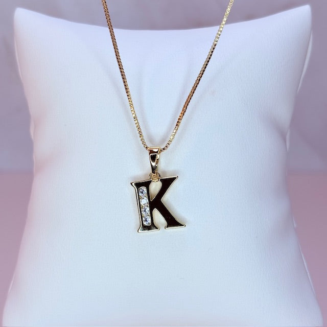 gold initial necklace