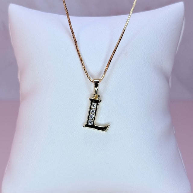 gold initial necklace