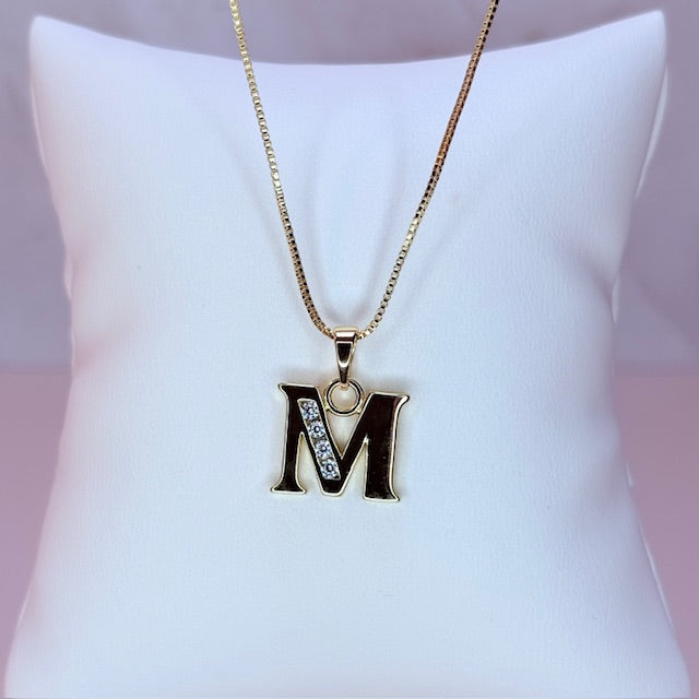 gold initial necklace