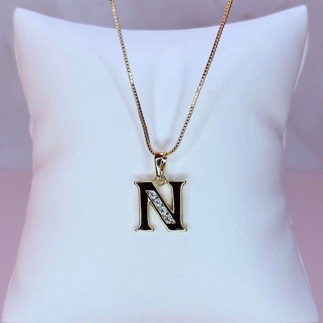 gold initial necklace