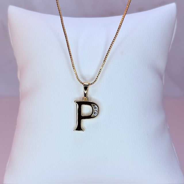 gold initial necklace