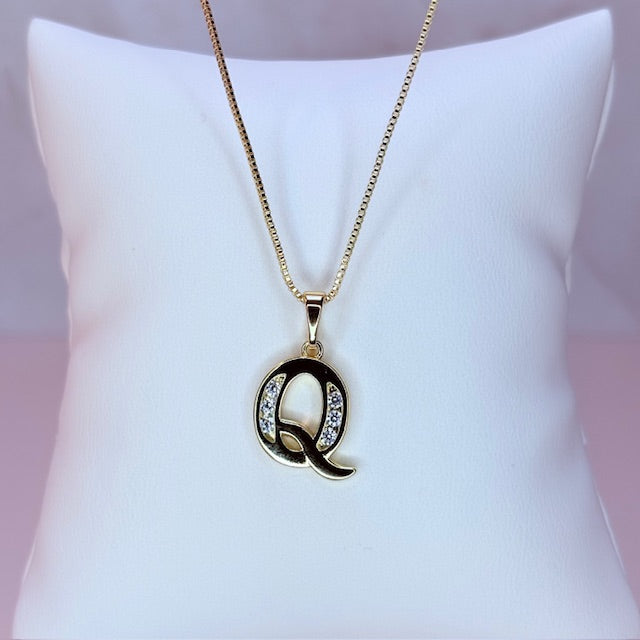 gold initial necklace