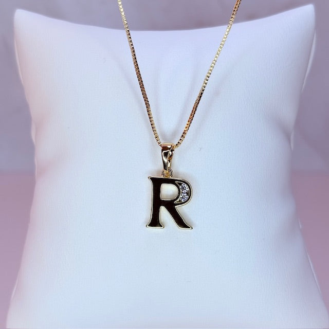 gold initial necklace
