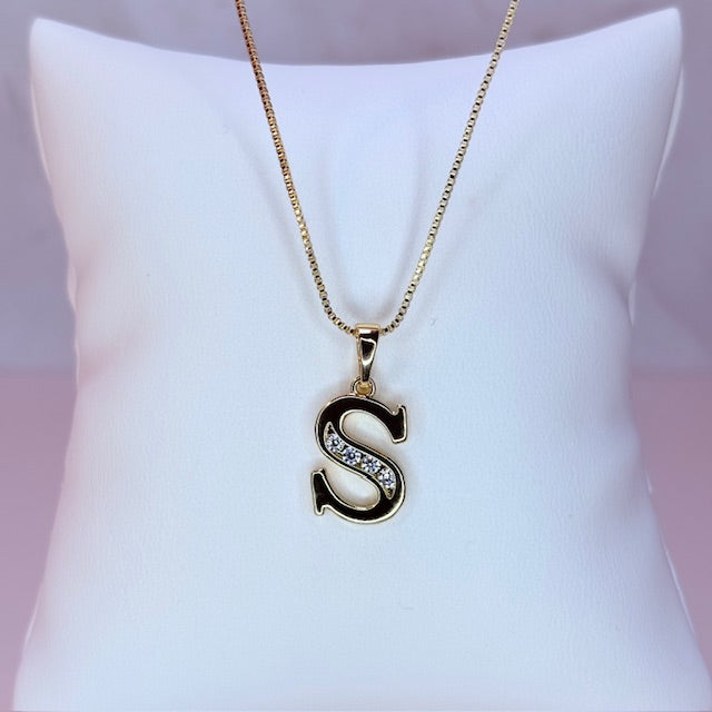 gold initial necklace