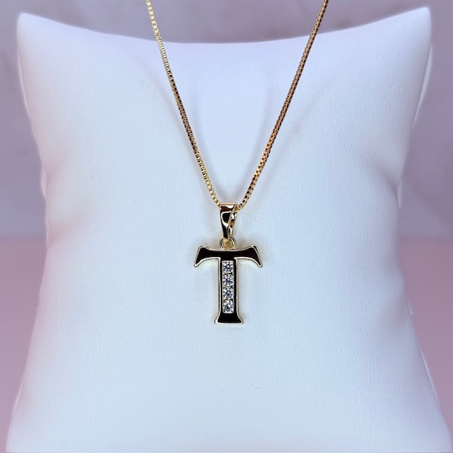 gold initial necklace