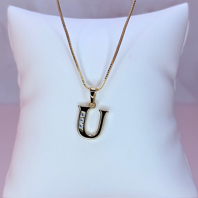 gold initial necklace