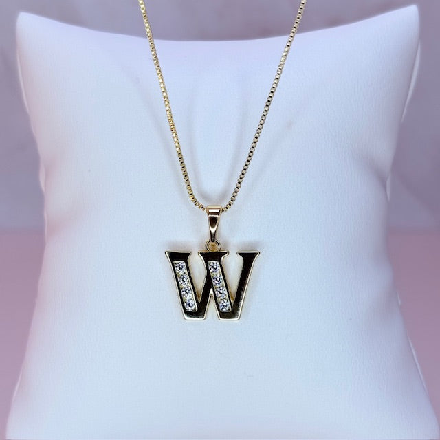 gold initial necklace