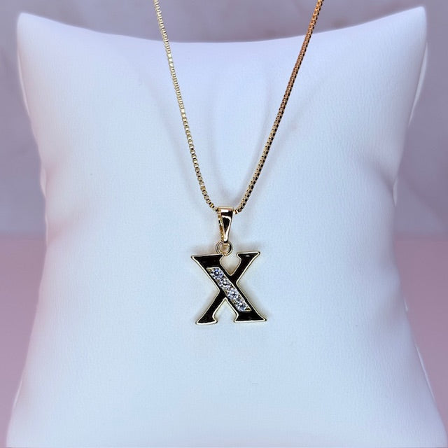 gold initial necklace