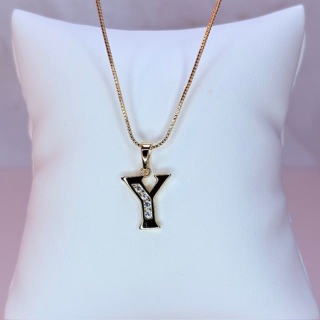 gold initial necklace