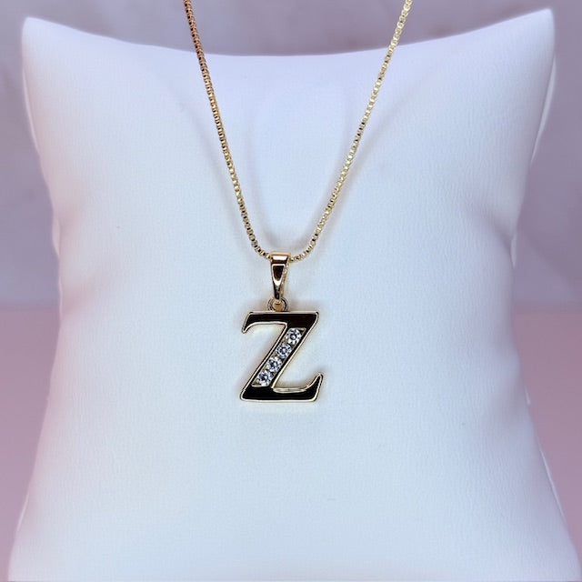 gold initial necklace