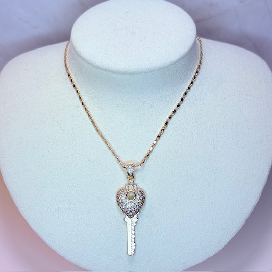 golden key necklace