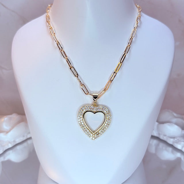 halo glow heart necklace