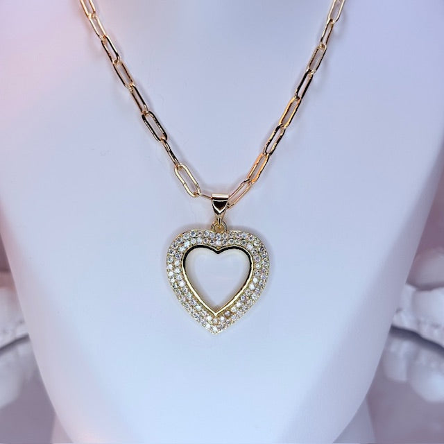 halo glow heart necklace