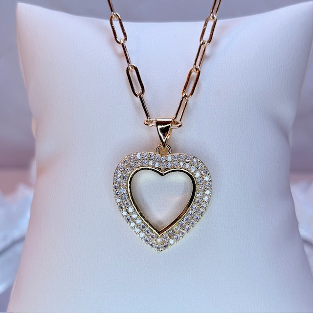 halo glow heart necklace