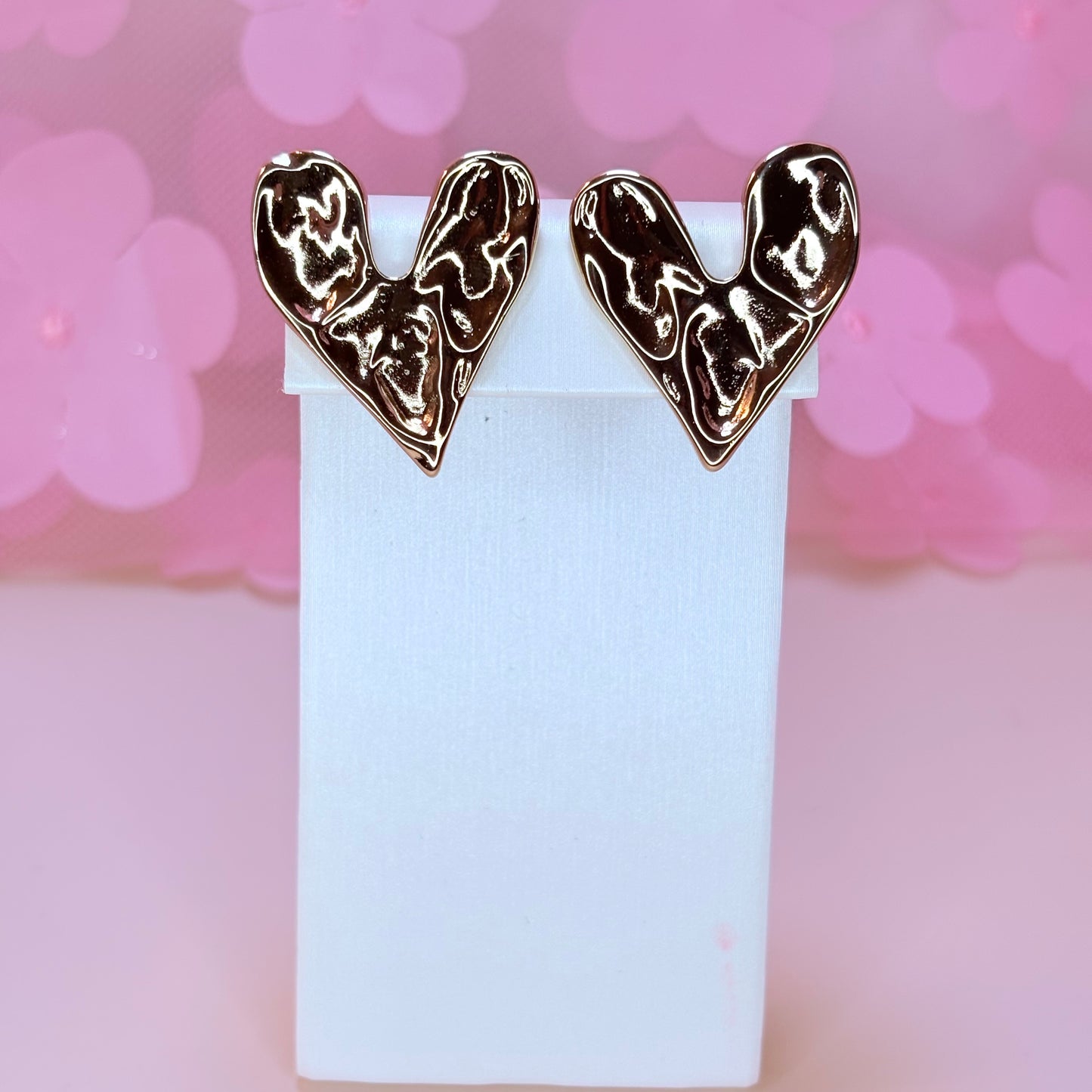 heart crushed earring