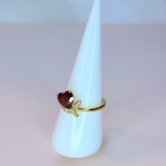 heart flower ring