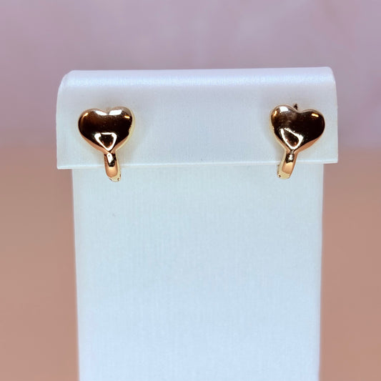 heart huggie earrings