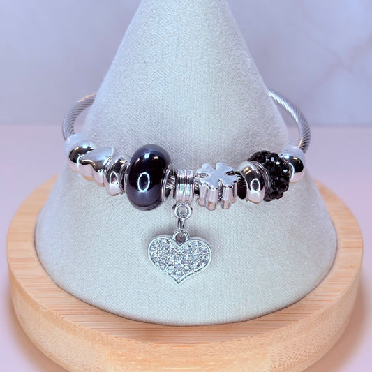 hearts in bloom charm bangle