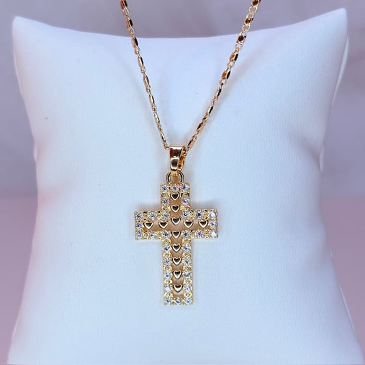 heavenly hearts cross necklace
