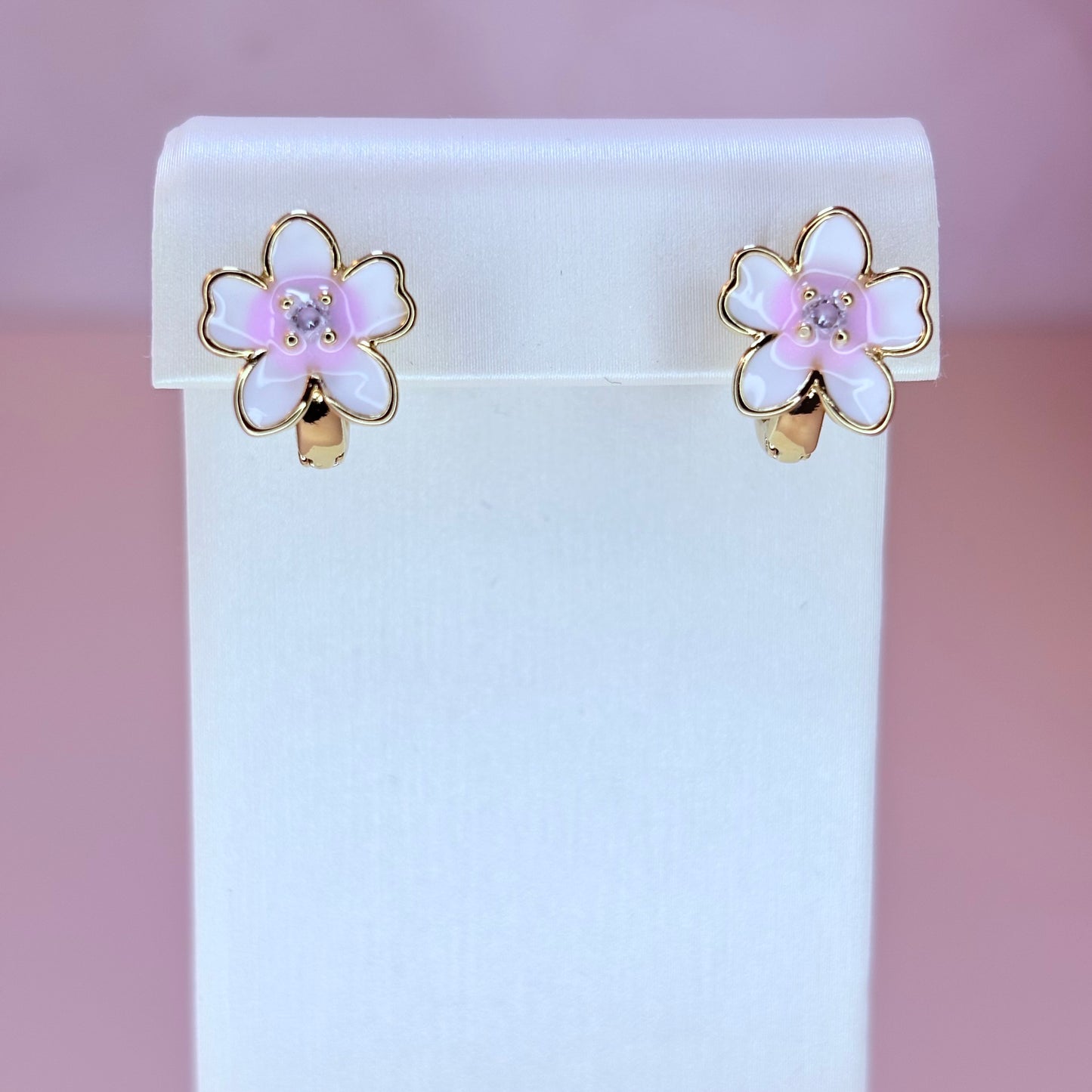 hibiscus hoop earrings