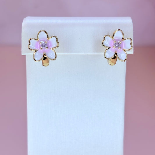 hibiscus hoop earrings