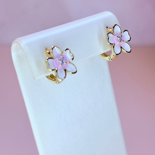 hibiscus hoop earrings